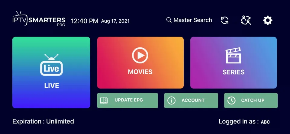 Live TV IPTV Smarters sur Android