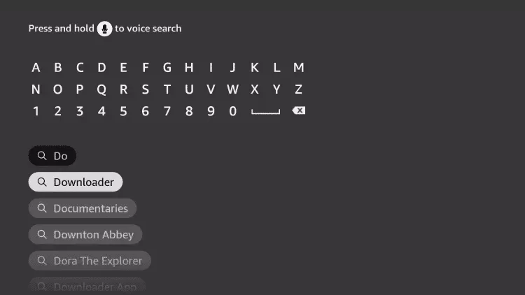 Recherche Downloader sur Fire TV Stick
