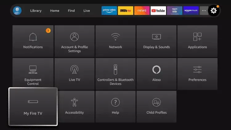 Menu My Fire TV